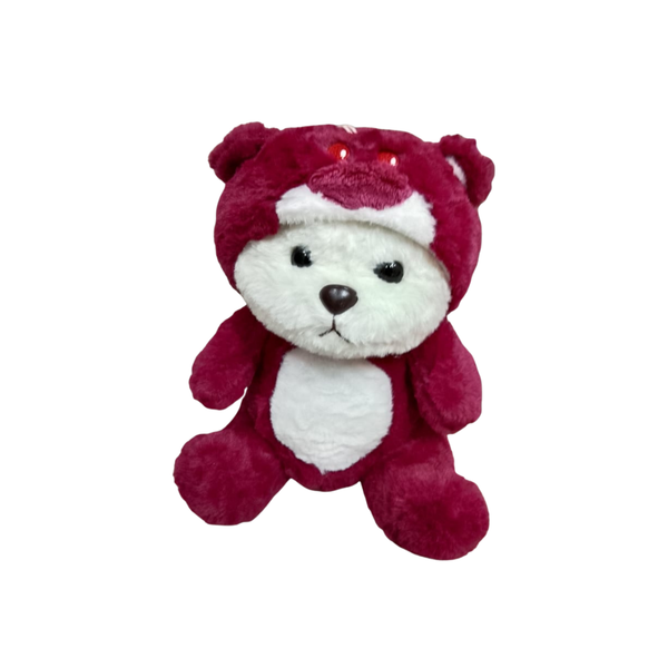 Maroon & White Teddy Plush